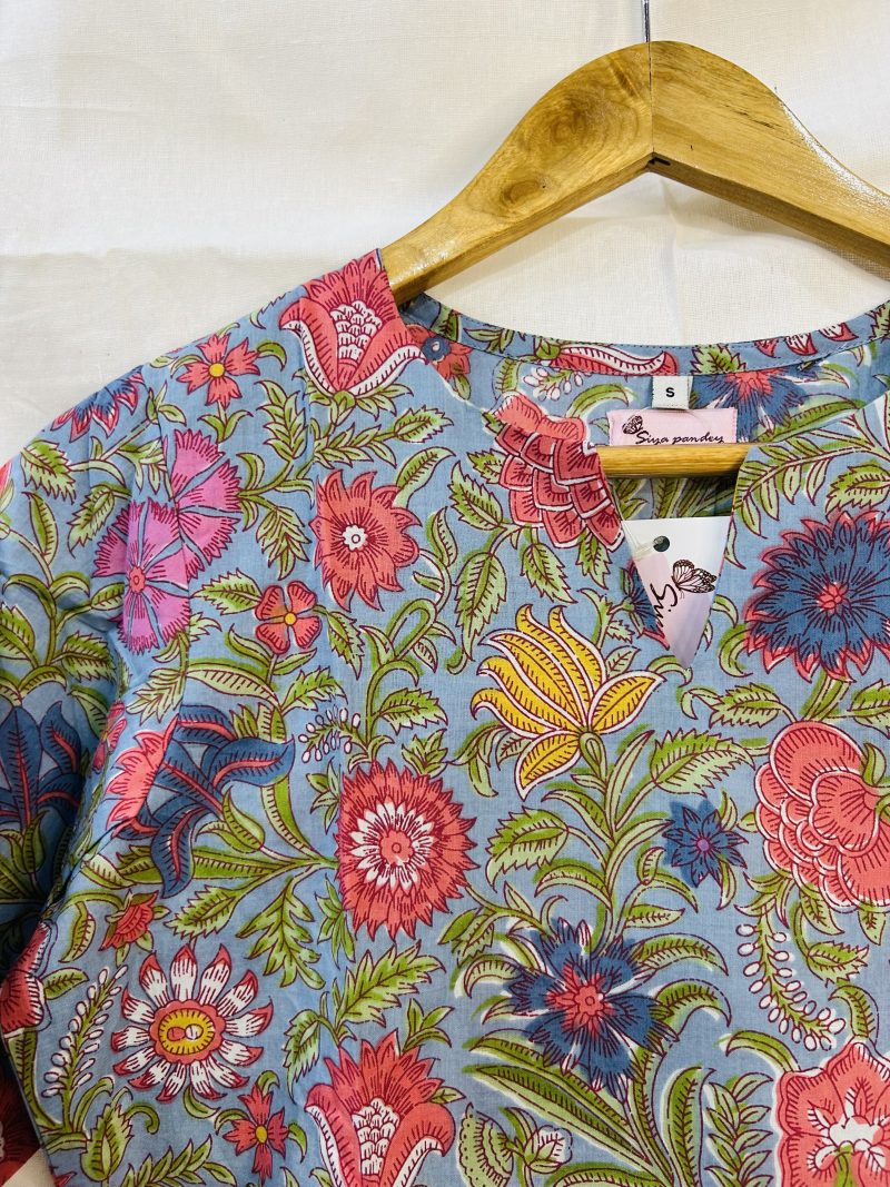 Light Blue Straight Short Kurti - Image 5