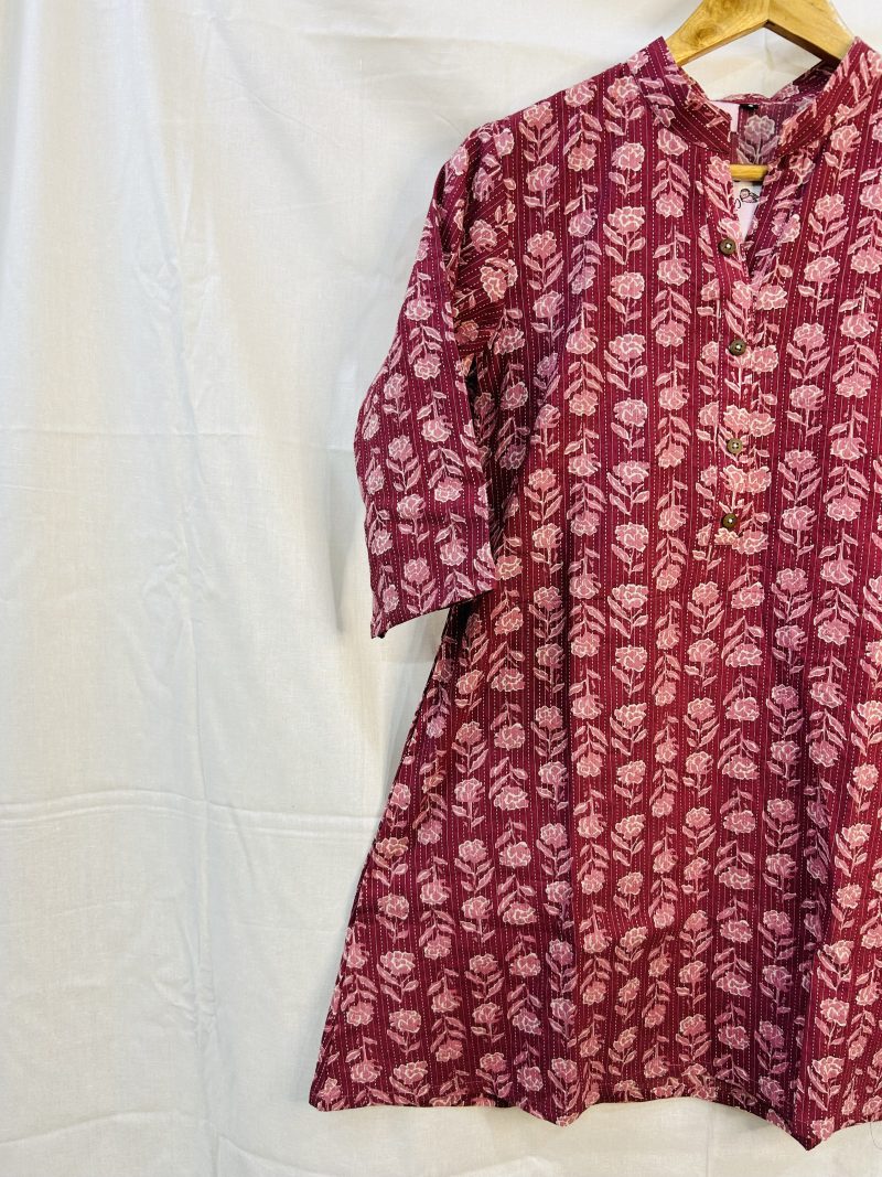 A-Line Short kurti with Stand Collar - Image 3